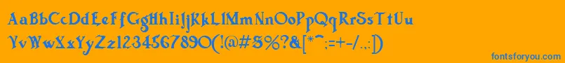 Trifles Font – Blue Fonts on Orange Background