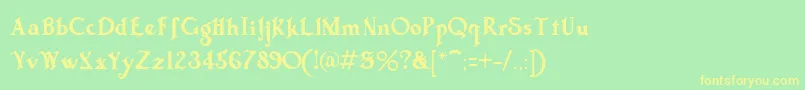 Trifles Font – Yellow Fonts on Green Background