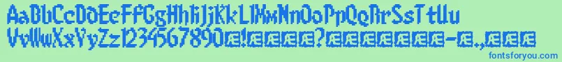 8BitLimit-Schriftart – Blaue Schriften auf grünem Hintergrund