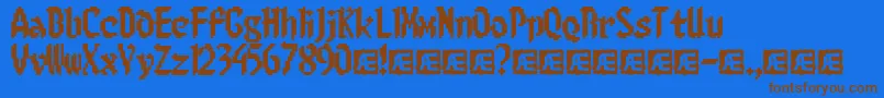 8BitLimit Font – Brown Fonts on Blue Background