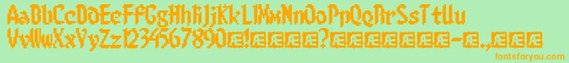 8BitLimit Font – Orange Fonts on Green Background