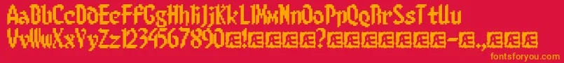 8BitLimit Font – Orange Fonts on Red Background