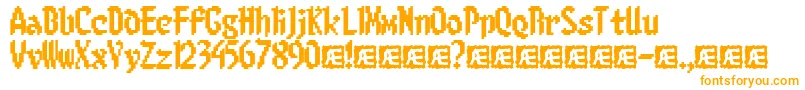 8BitLimit-Schriftart – Orangefarbene Schriften auf weißem Hintergrund