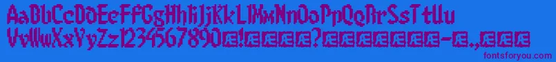 8BitLimit-Schriftart – Violette Schriften auf blauem Hintergrund