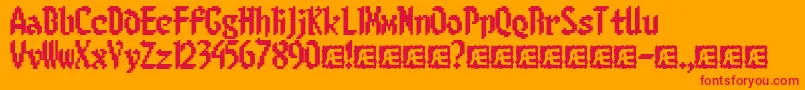 8BitLimit Font – Red Fonts on Orange Background