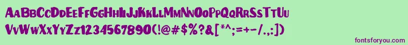 KanoverFree Font – Purple Fonts on Green Background