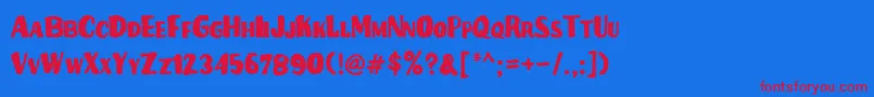 フォントKanoverFree – 赤い文字の青い背景