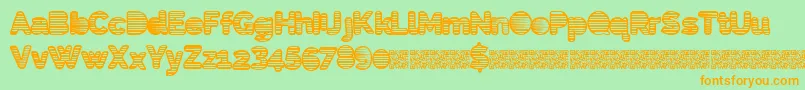 Eightiesshades-Schriftart – Orangefarbene Schriften auf grünem Hintergrund