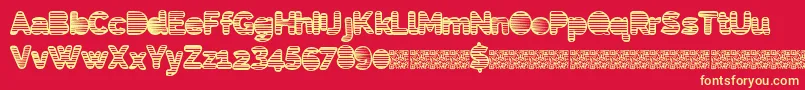 フォントEightiesshades – 黄色の文字、赤い背景