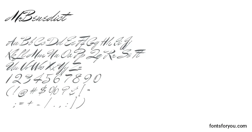 Шрифт MrBenedict – алфавит, цифры, специальные символы