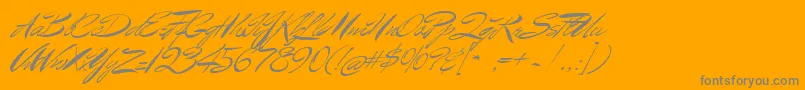 MrBenedict-Schriftart – Graue Schriften auf orangefarbenem Hintergrund