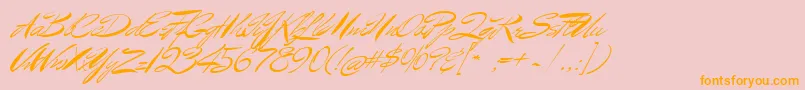 MrBenedict Font – Orange Fonts on Pink Background