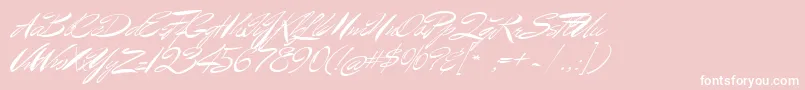 MrBenedict-Schriftart – Weiße Schriften auf rosa Hintergrund