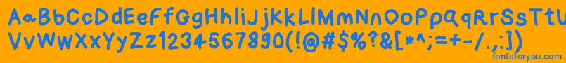 Loogiehawk Font – Blue Fonts on Orange Background