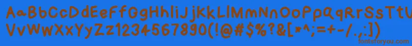 Loogiehawk-Schriftart – Braune Schriften auf blauem Hintergrund