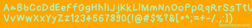 フォントLoogiehawk – オレンジの背景に緑のフォント