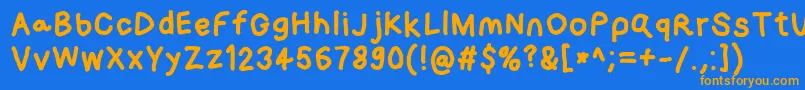 Fonte Loogiehawk – fontes laranjas em um fundo azul