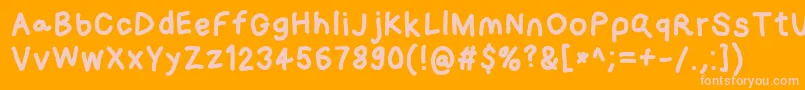 Weitere Informationen zur Loogiehawk-Schriftart Loogiehawk-Schriftart – Rosa Schriften auf orangefarbenem Hintergrund