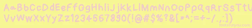 Loogiehawk Font – Pink Fonts on Yellow Background