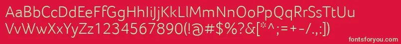 フォントFocoLight – 赤い背景に緑の文字