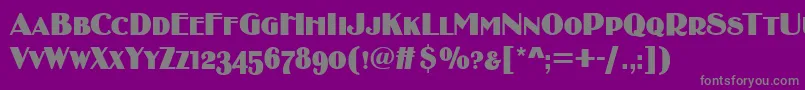 BirminghamsoftCaps-Schriftart – Graue Schriften auf violettem Hintergrund