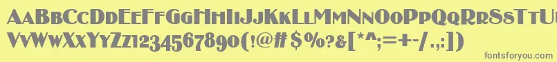 フォントBirminghamsoftCaps – 黄色の背景に灰色の文字