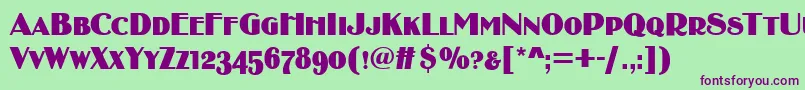 BirminghamsoftCaps Font – Purple Fonts on Green Background