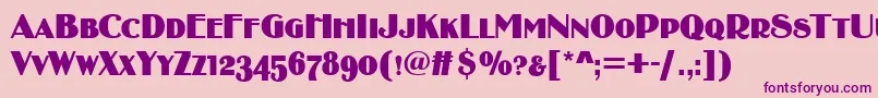 BirminghamsoftCapsフォントについての詳細 フォントBirminghamsoftCaps – ピンクの背景に紫のフォント