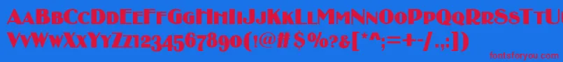 BirminghamsoftCaps Font – Red Fonts on Blue Background
