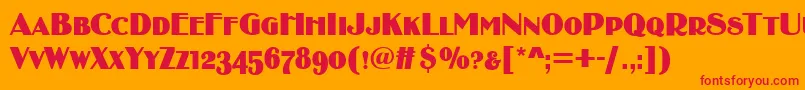 BirminghamsoftCaps Font – Red Fonts on Orange Background