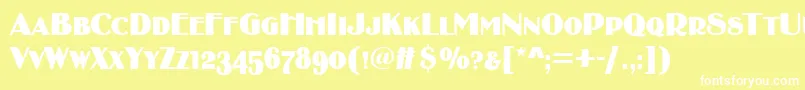 Weitere Informationen zur BirminghamsoftCaps-Schriftart BirminghamsoftCaps-Schriftart – Weiße Schriften auf gelbem Hintergrund