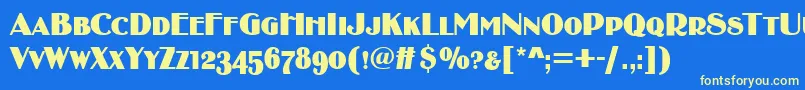 BirminghamsoftCaps Font – Yellow Fonts on Blue Background