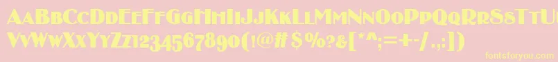 フォントBirminghamsoftCaps – 黄色のフォント、ピンクの背景