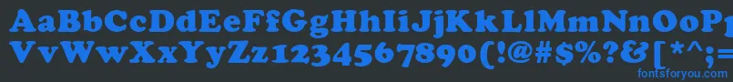 KladezPlain Font – Blue Fonts on Black Background