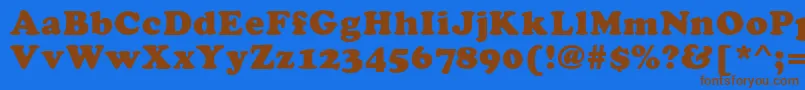 KladezPlain-Schriftart – Braune Schriften auf blauem Hintergrund