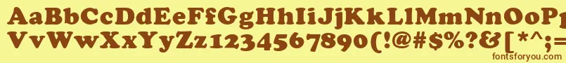 KladezPlain Font – Brown Fonts on Yellow Background