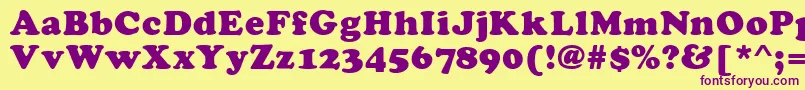 KladezPlain Font – Purple Fonts on Yellow Background
