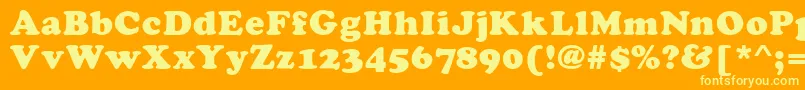 KladezPlain Font – Yellow Fonts on Orange Background