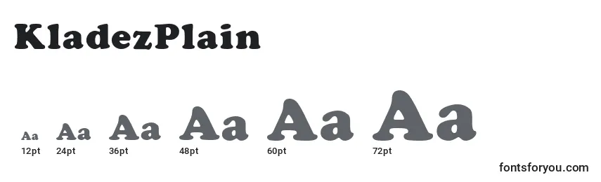 KladezPlain Font Sizes