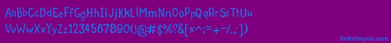 GrumbleTt Font – Blue Fonts on Purple Background