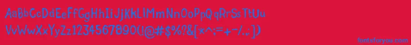 フォントGrumbleTt – 赤い背景に青い文字