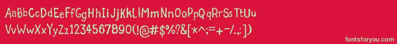 GrumbleTt Font – Green Fonts on Red Background