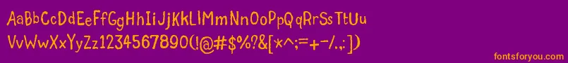 GrumbleTt-fontti – oranssit fontit violetilla taustalla