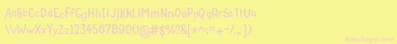 GrumbleTt-fontti – vaaleanpunaiset fontit keltaisella taustalla