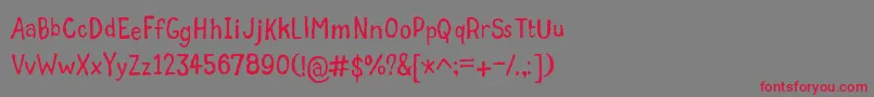 GrumbleTt Font – Red Fonts on Gray Background