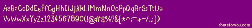GrumbleTt-fontti – keltaiset fontit violetilla taustalla