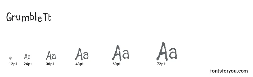 GrumbleTt Font Sizes