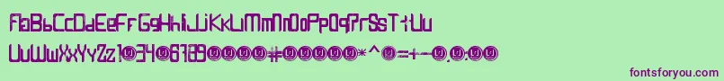 LevenGrungeBold Font – Purple Fonts on Green Background