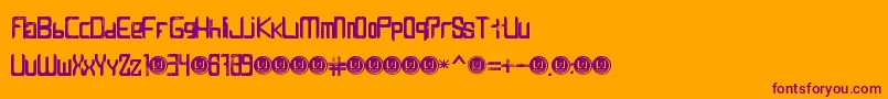 Czcionka LevenGrungeBold – fioletowe czcionki na pomarańczowym tle