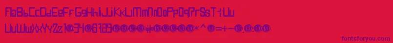 LevenGrungeBold Font – Purple Fonts on Red Background